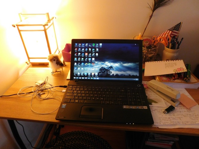 My laptop? At my actual desk? Who ever heard of such a thing?? (*lol*)